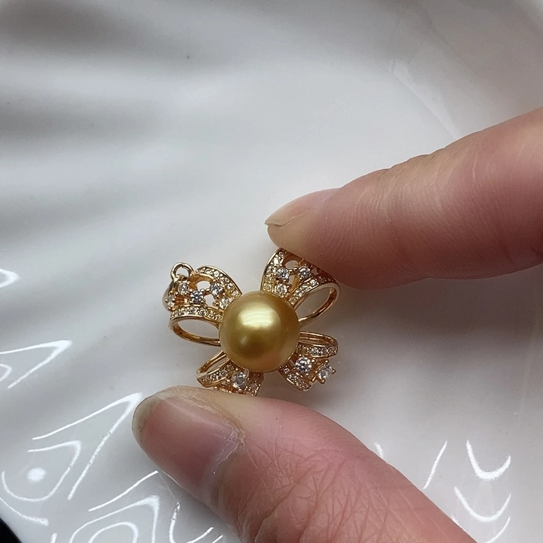 海水珍珠吊坠(不含链)银S925镶嵌