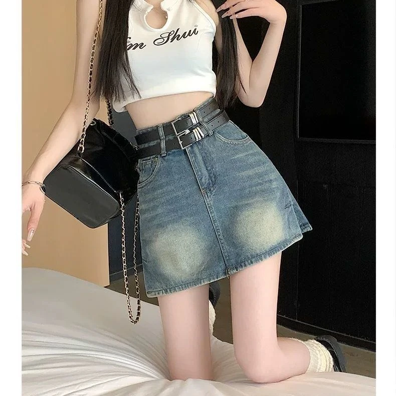 【951-1000】牛仔短裙短裤 A字百搭高腰夏季包臀修身显瘦 直BO拍