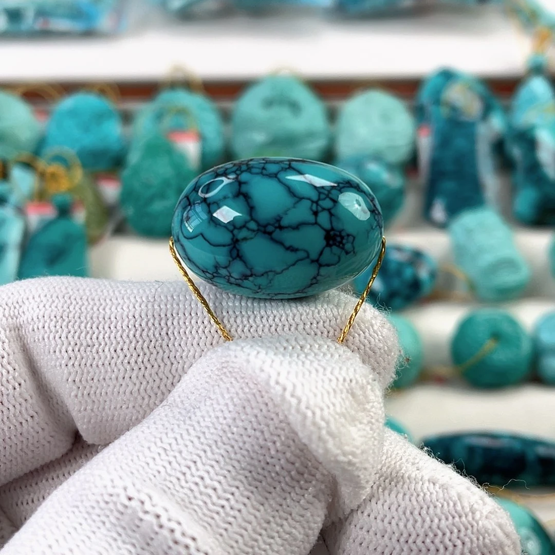 绿松石未镶嵌车挂直径15.8