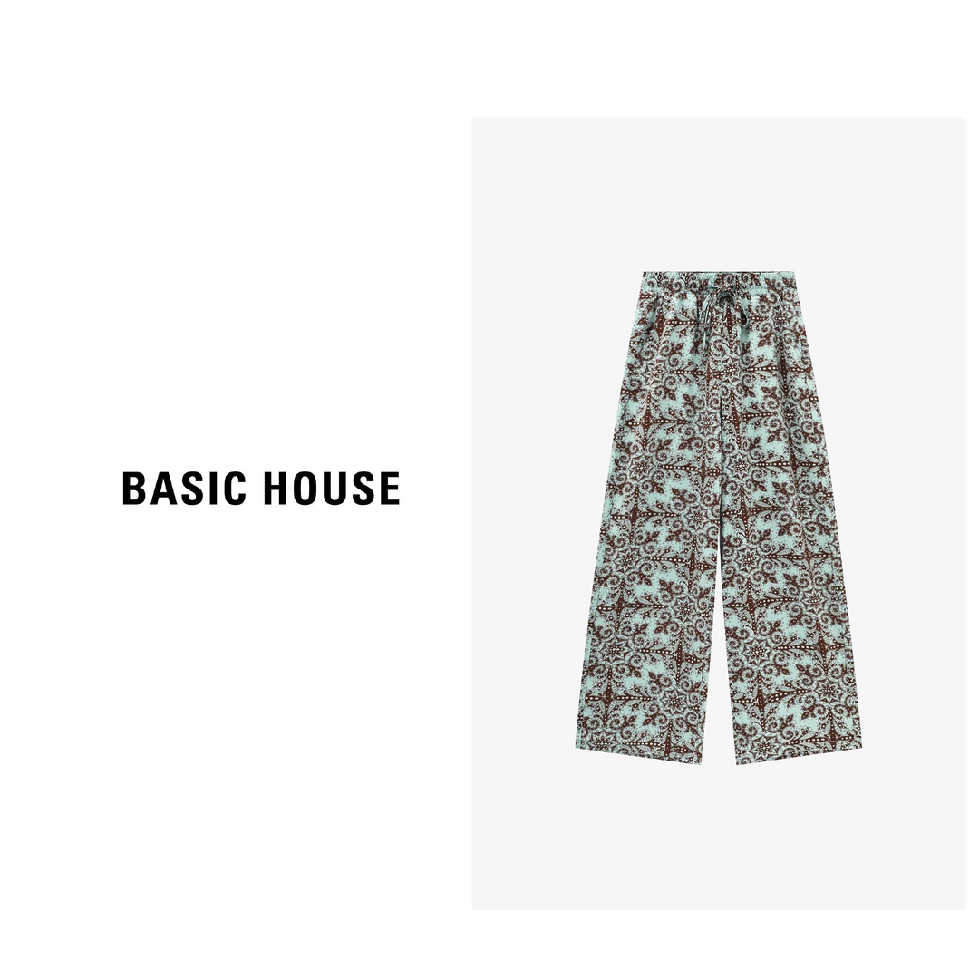 Basic House/百家好直筒休闲夏季复古春夏宽松长裤-B0625B5DEY2