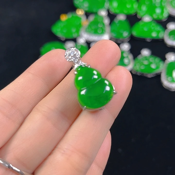 翡翠银S925镶嵌吊坠(不含链)