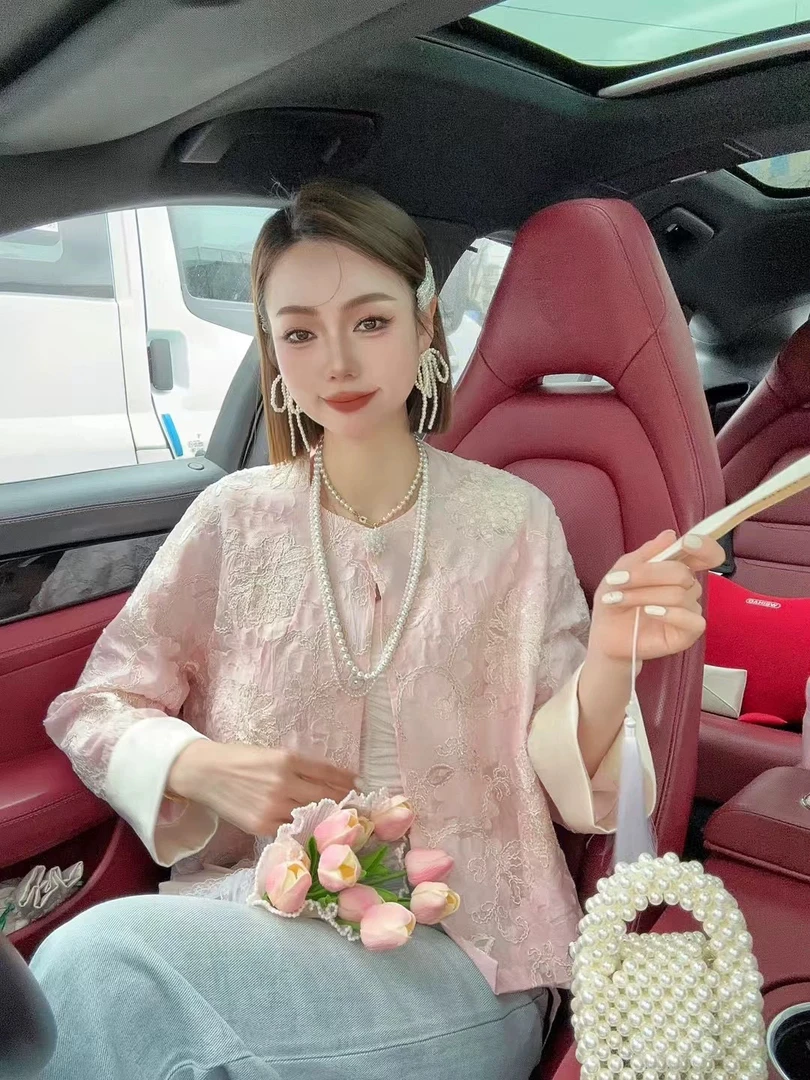 〔怡怡家〕中式国风盘扣重工订珠气质名媛外套6072