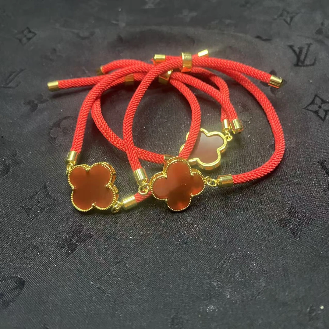 【玉合缘】天然红玛瑙四叶草手绳-多样性发一 2529