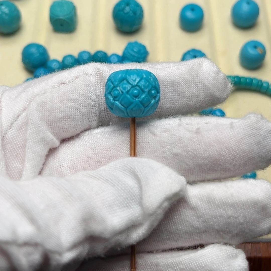 绿松石未镶嵌无镶嵌天然绿松石莲花15.3