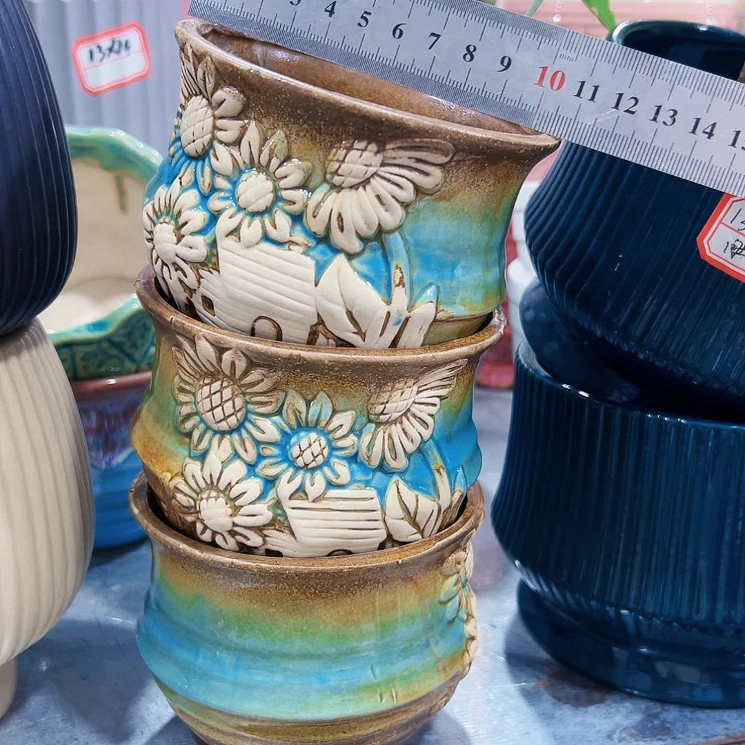 外贸尾单陶瓷花盆凑单10 米包邮