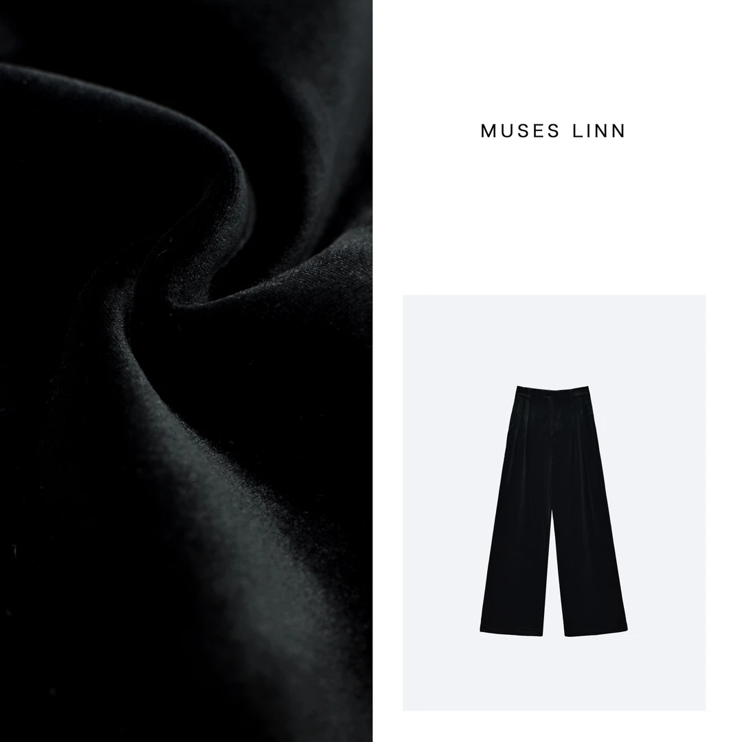 LINN【丝绒裤2】简约时尚秋冬裤休闲裤极简风高端小众M25CK174