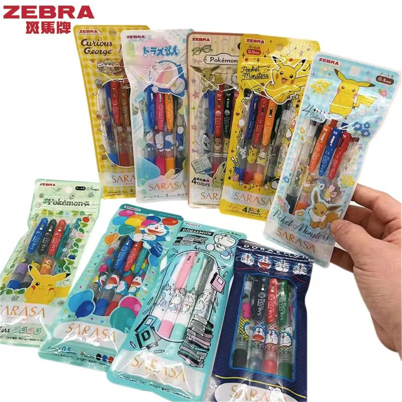 日本ZEBRA斑马JJ15多啦A梦宝可梦限定款0.5mm彩色按动中性笔