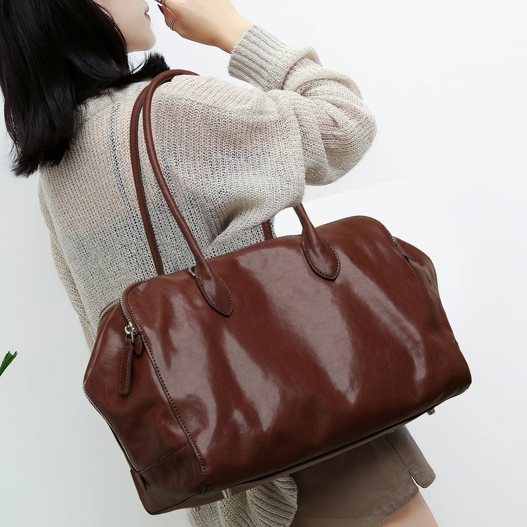 CCAMO包包女包轻奢品牌上档次的真皮手提包大容量包包女款单肩包