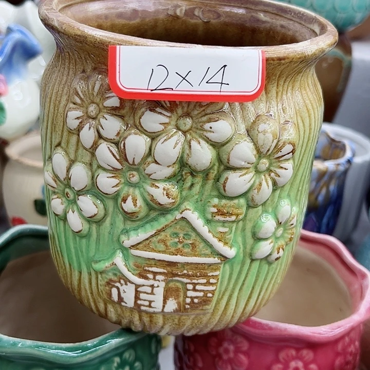 多肉绿植陶瓷花盆9.9包邮，有孔