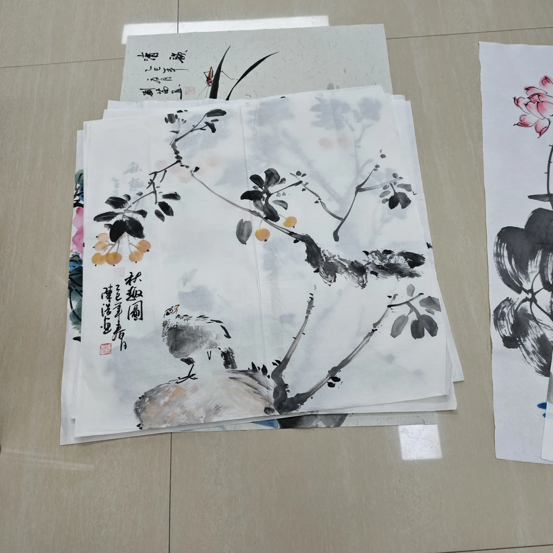 花鸟画斗方金玉满堂喜事多多