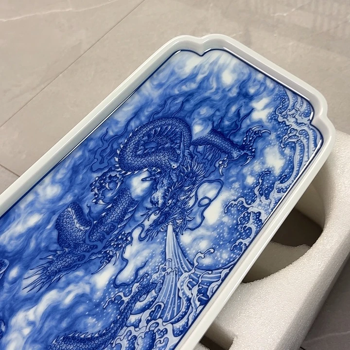 瓷片青花墨龙吸水干泡台