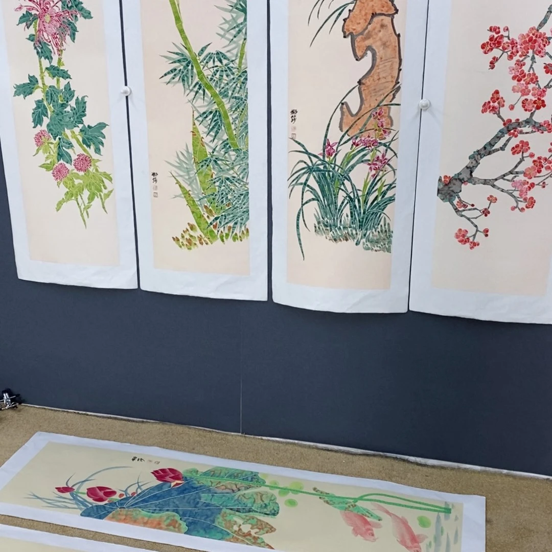 国画多****心国画花鸟四尺长条11张叶娜莎 琪
