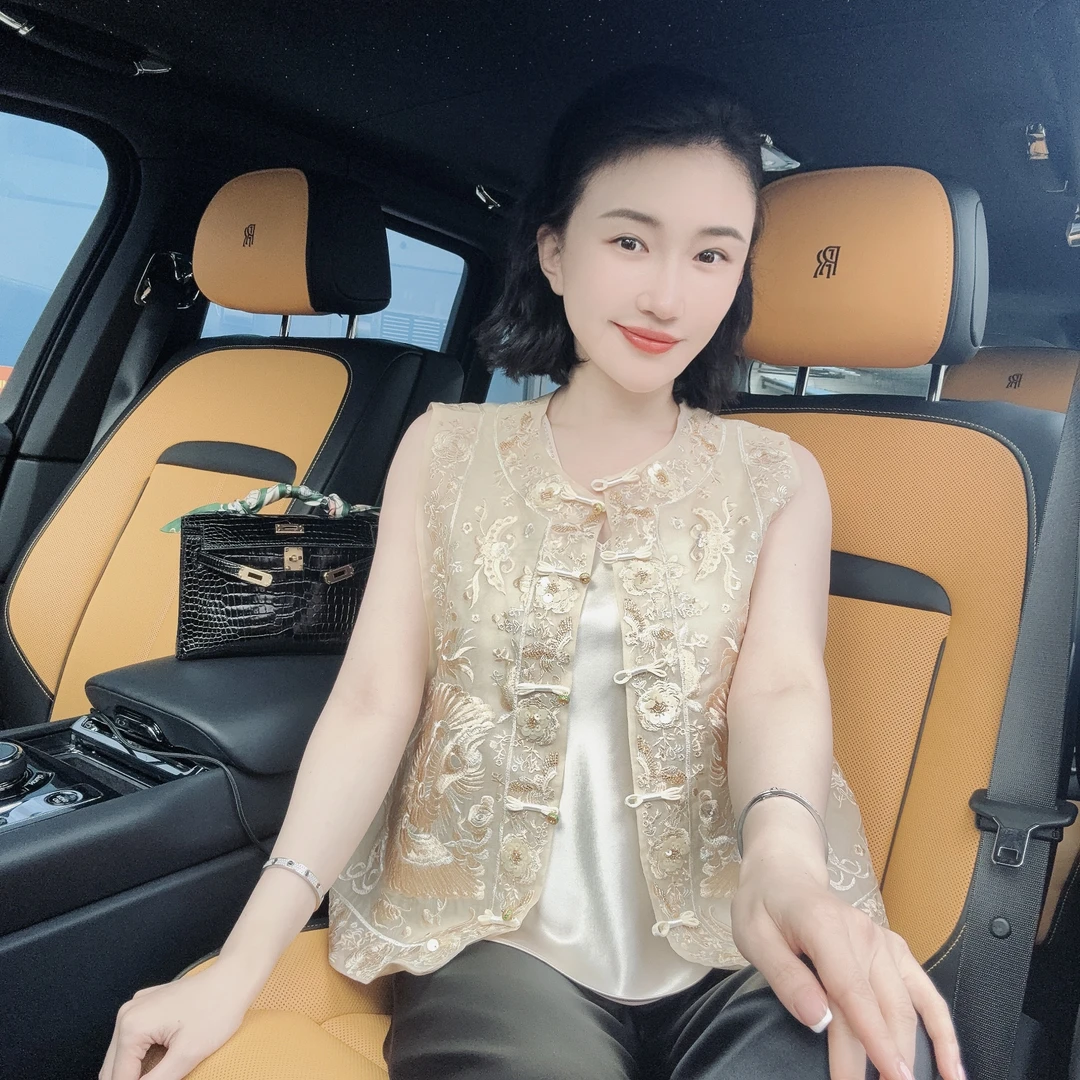 Betty Bairn【凤凰花】高定系列真丝刺绣马甲25B-BW9679