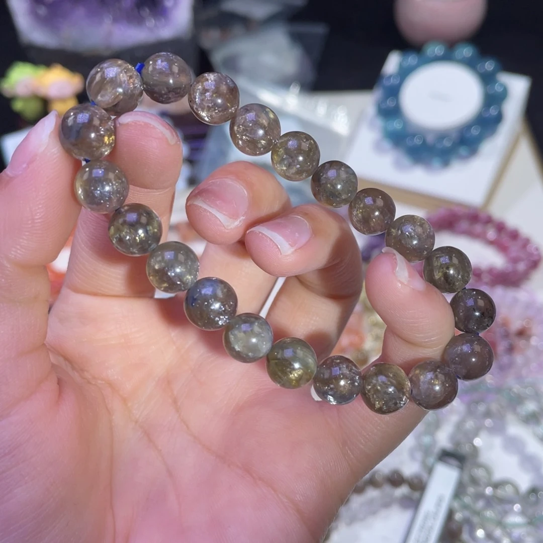 未镶嵌手链水晶爆闪龙鳞蓝晶石9mm