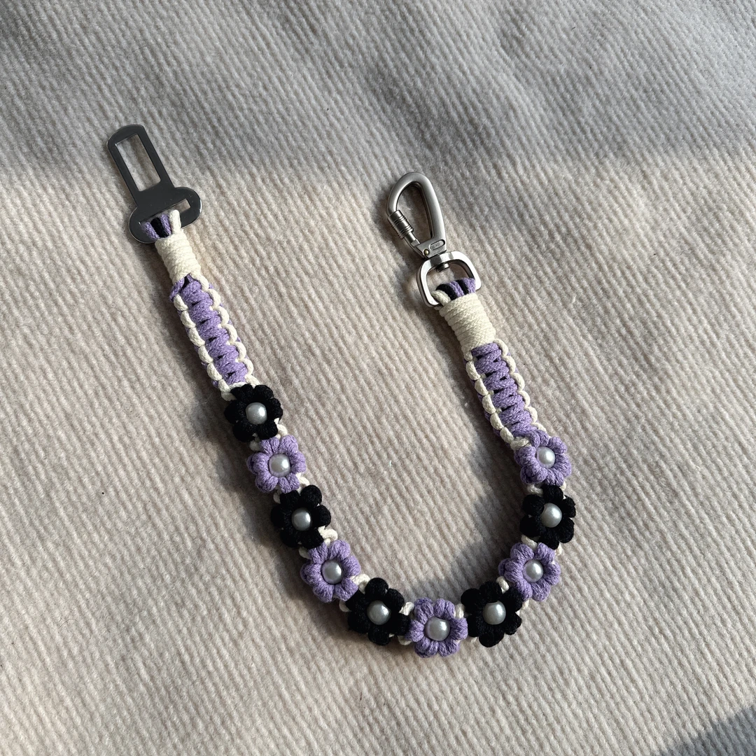 DIY车载牵引绳宠物猫狗通用手工60cm安全扣材料包成品雪纳瑞泰迪