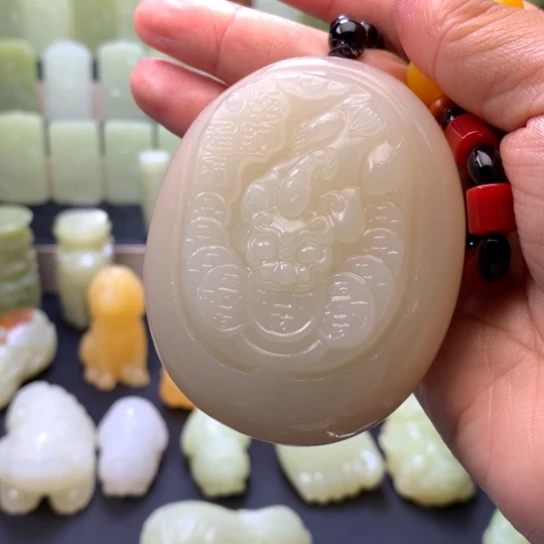 石材方解石手把件