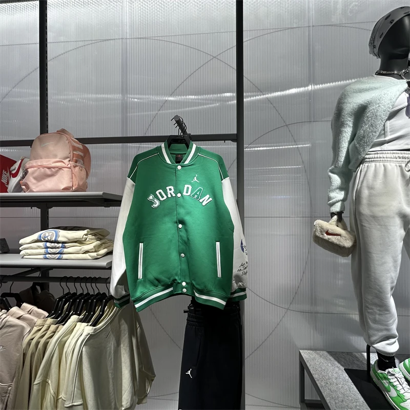NIKE/耐克Jordan大童运动夹克2025春绿色落肩棒球服外套IF3746-30