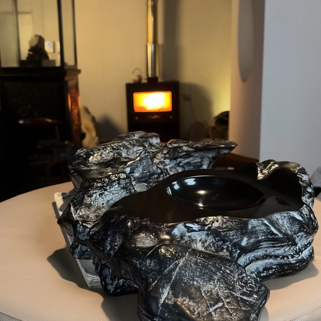 無***9天趣砚灵璧石造，磬砚