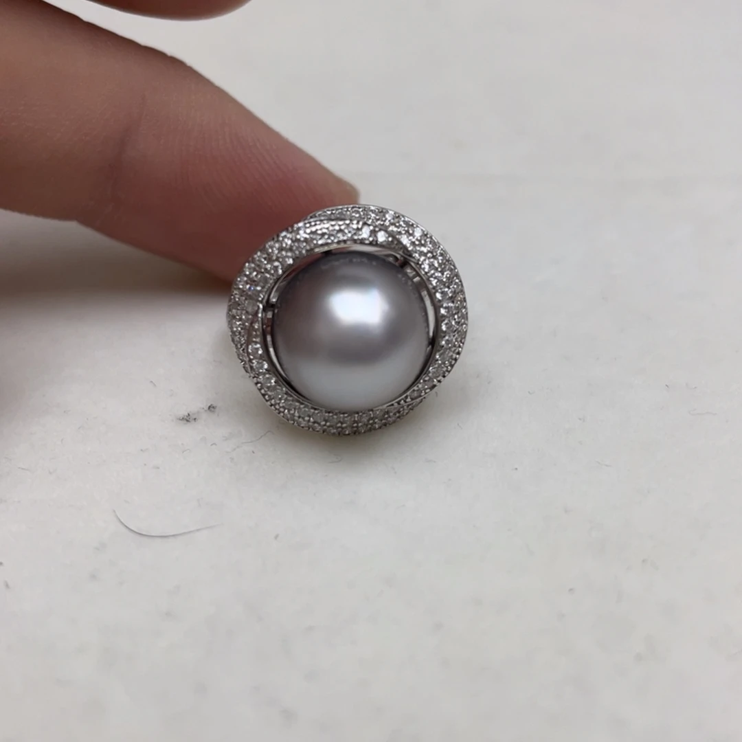 海水珍珠戒指银S925镶嵌
