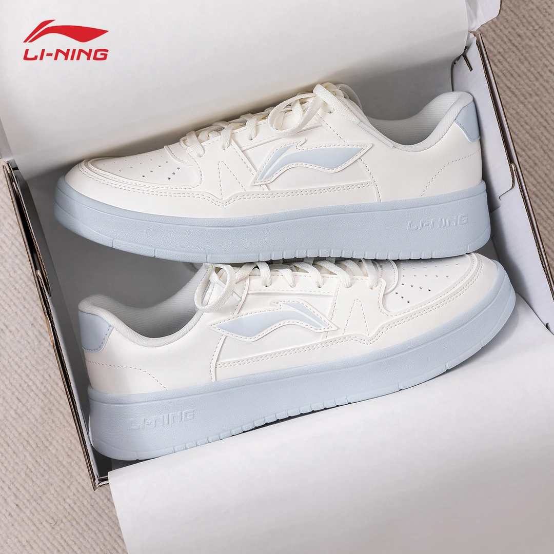 李宁月临女鞋板鞋2025秋季新款低帮百搭轻便小众潮鞋休闲鞋子女款