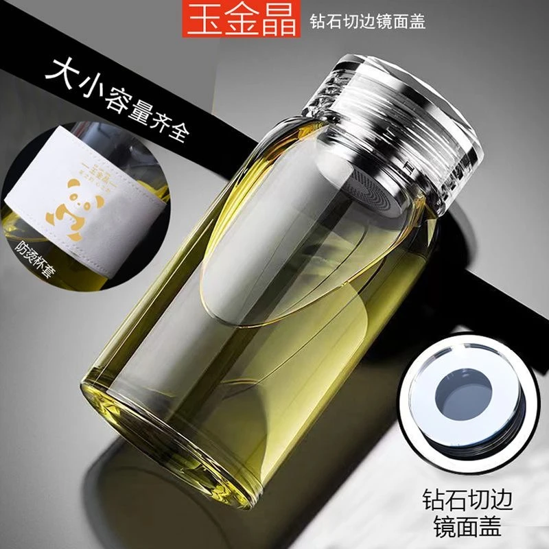 玉金晶新款大肚玻璃杯大容量茶杯高硼硅玻璃水杯大肚杯单层玻璃杯