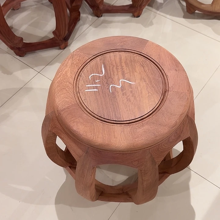 木（非红木类）大果紫檀45高鼓凳白胚