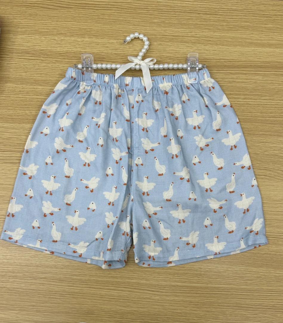 精梳棉双层纱2025SS 女睡衣家居服短裤