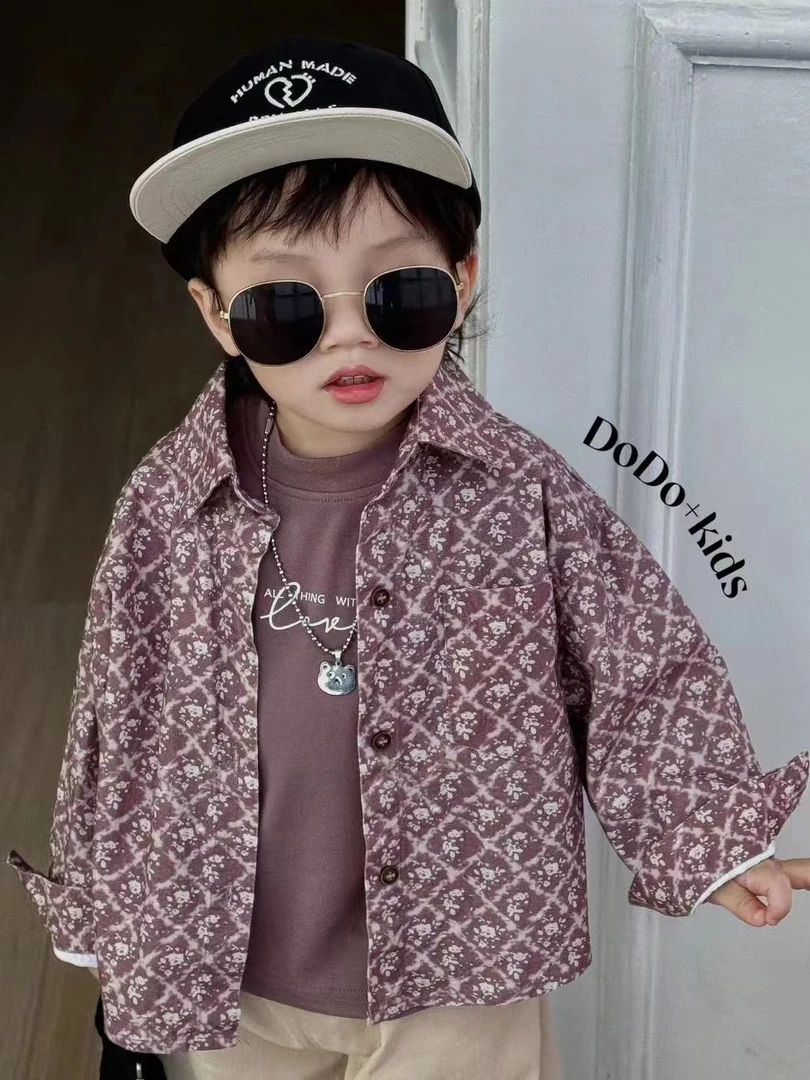 （现货）Q299碎花格子衬衫