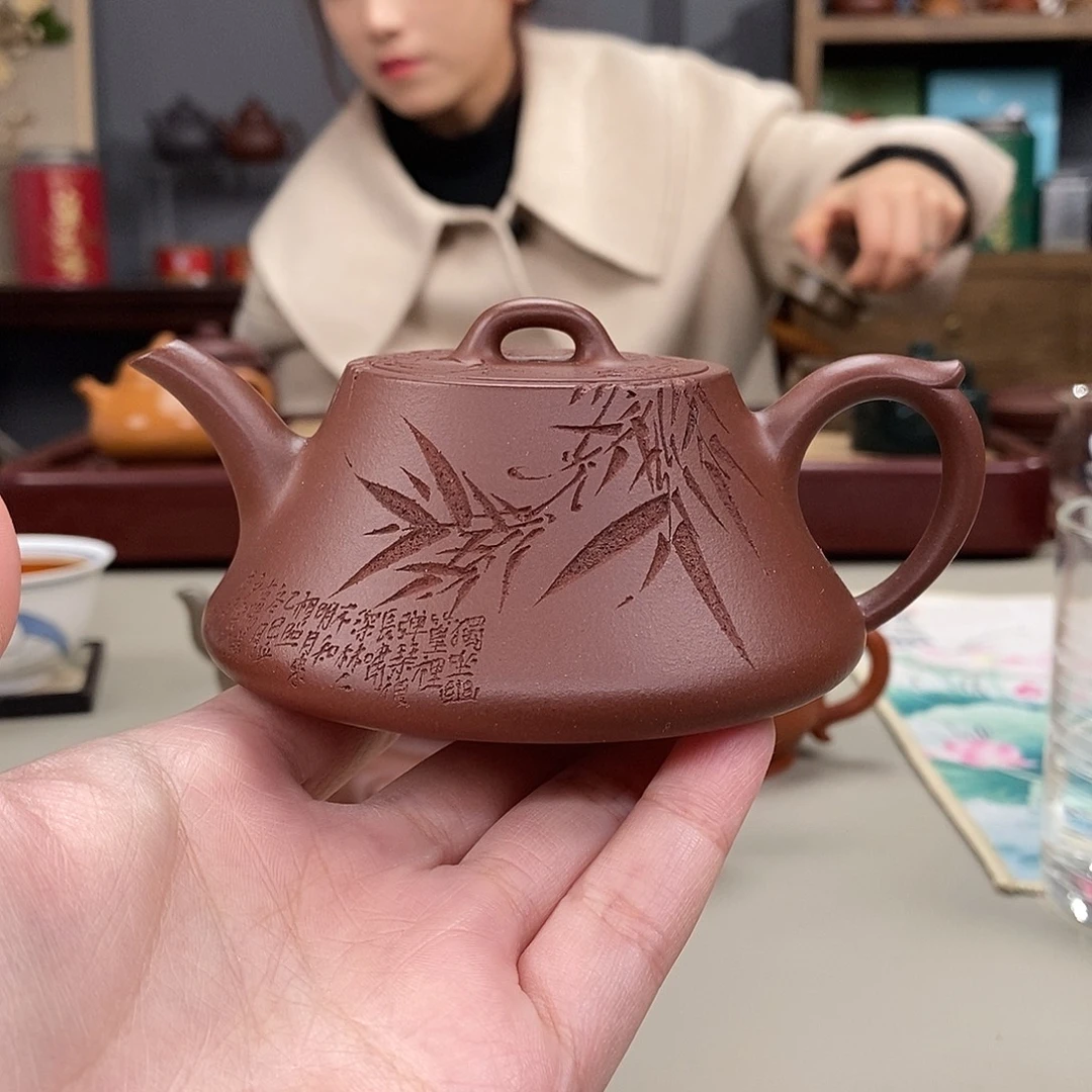 紫砂茶壶黄龙源底槽清半手回想140cc