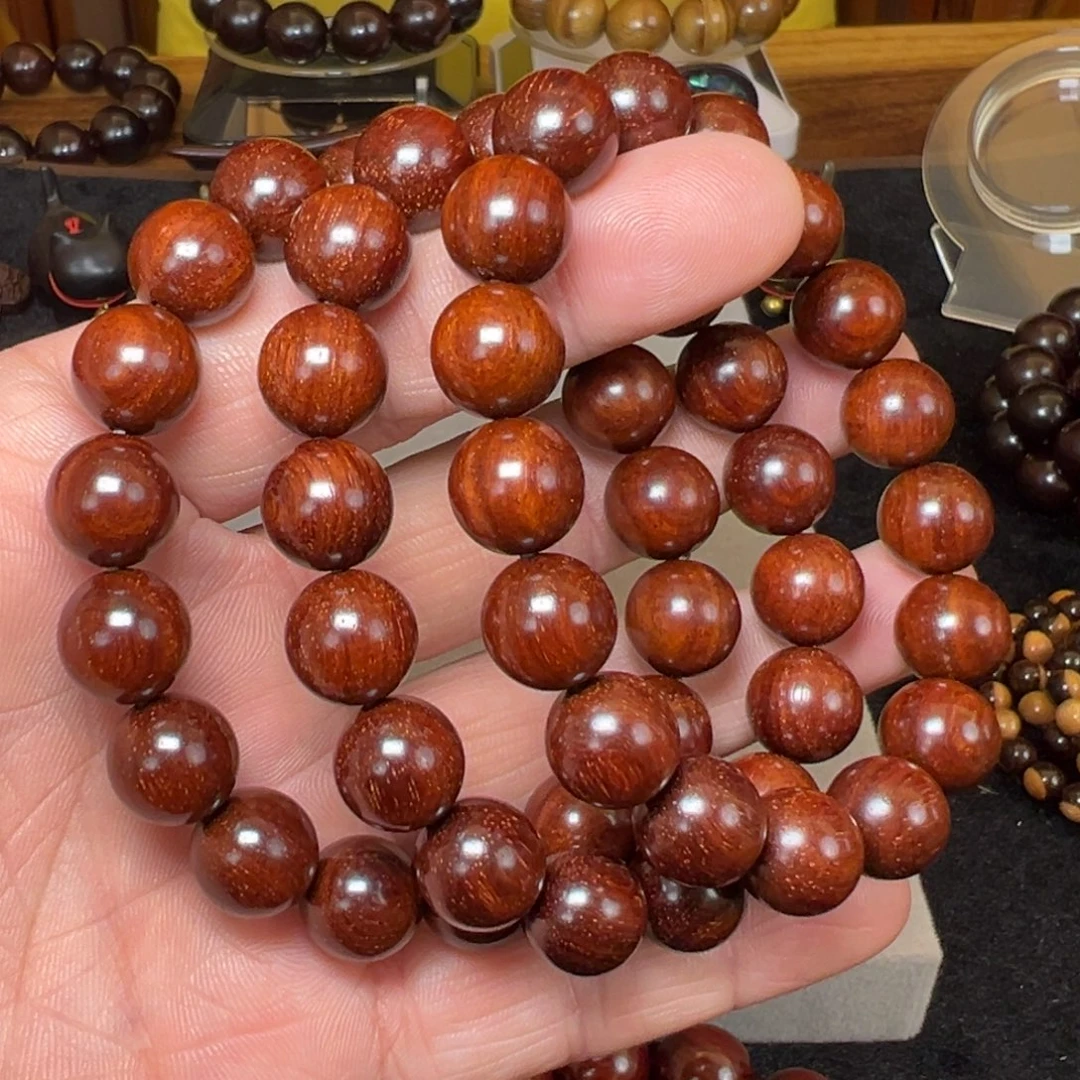 手串/手链小叶紫檀正二膘高油密玉化料多星至满星檀香紫檀手串