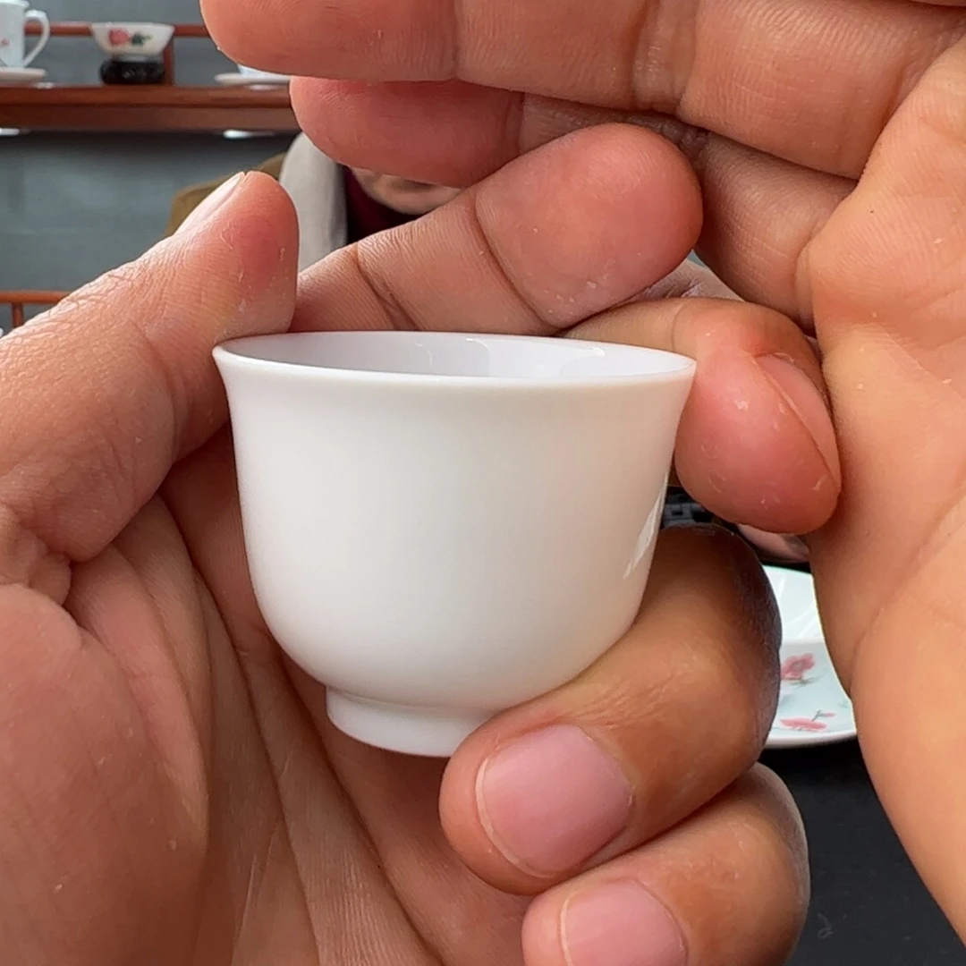 阁*柴窑素胎撇口杯一级品