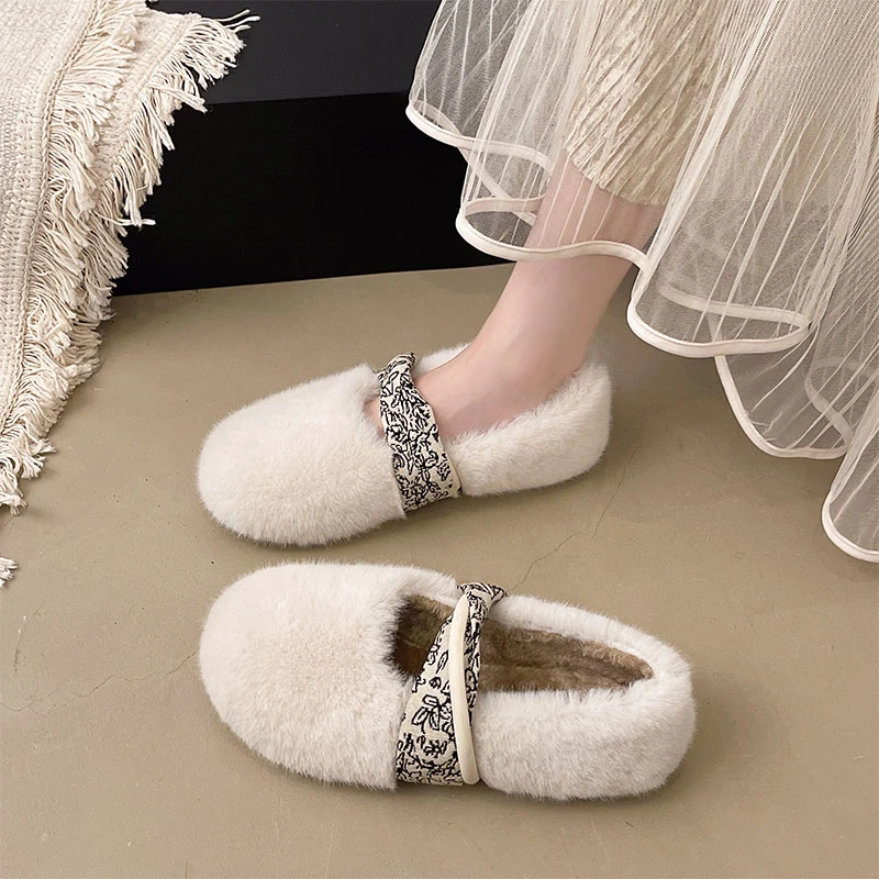 爆款毛毛鞋女鞋子2025新款秋冬百搭时尚外穿配裙子包头加绒棉拖鞋