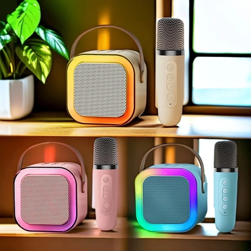 迷你话筒音响一体家用K歌KTV家庭颜色随机蓝牙户外音箱