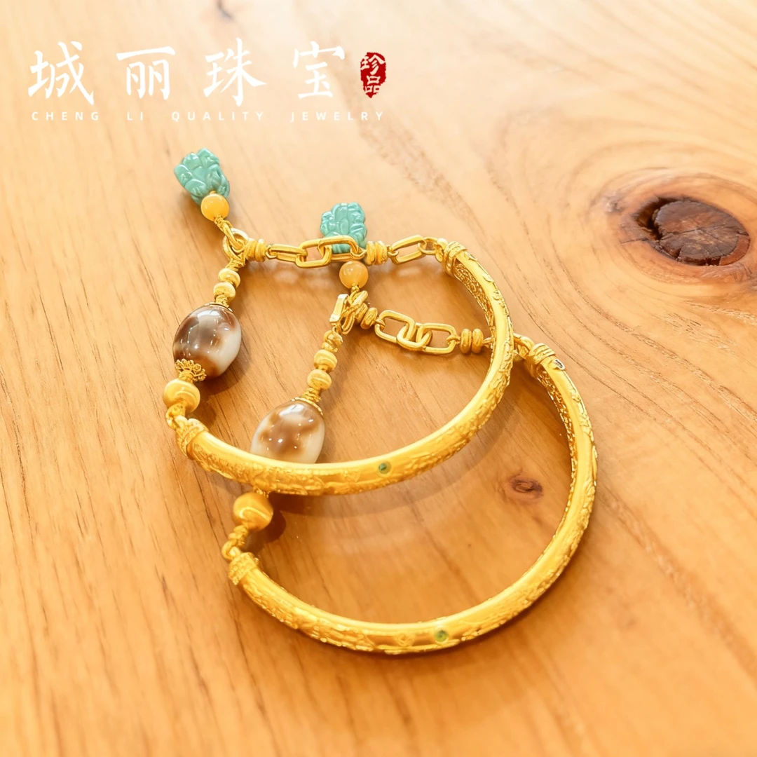 发一条 18K乾坤总护迎才神王炸手镯/条（多样发货）
