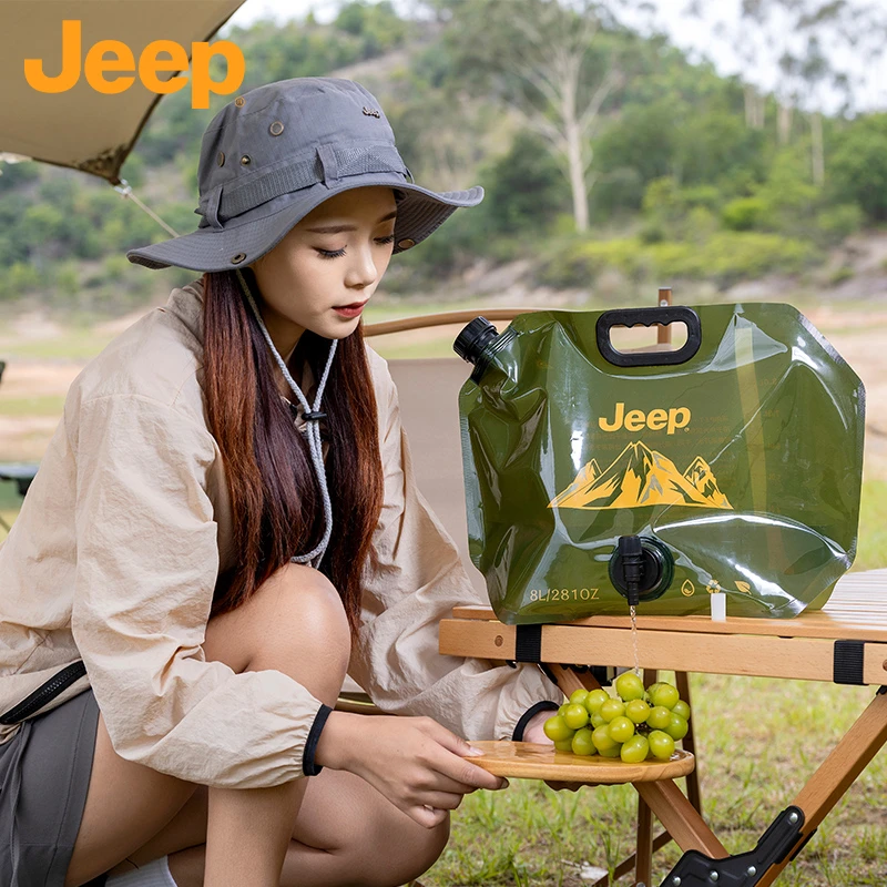 JEEP/吉普户外便携式可折叠大容量带龙头储水袋露营旅行用品