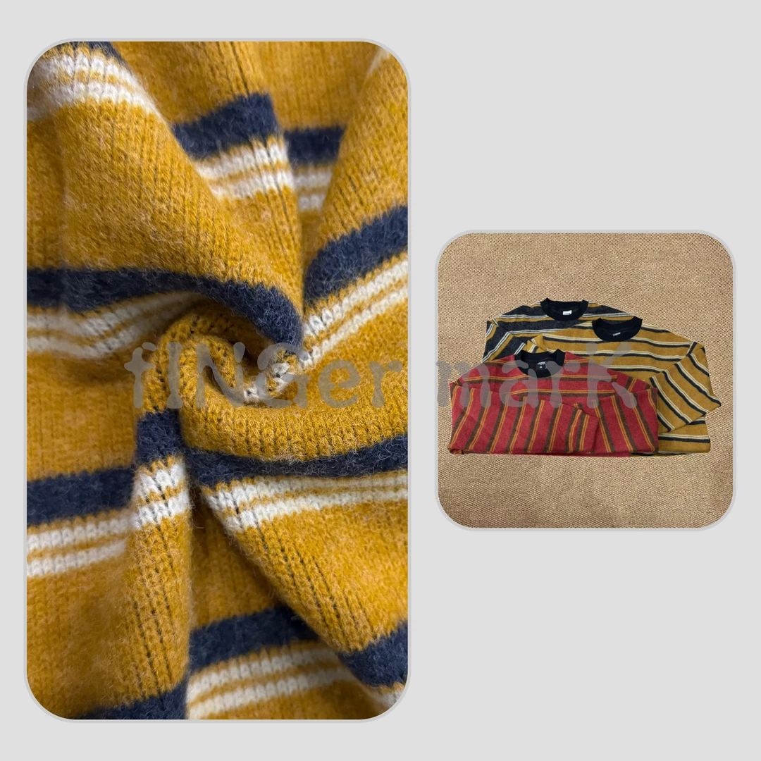 fINGer marK 集閤店 【阿勒泰的阳光】软糯针织条纹毛衣卫衣98887