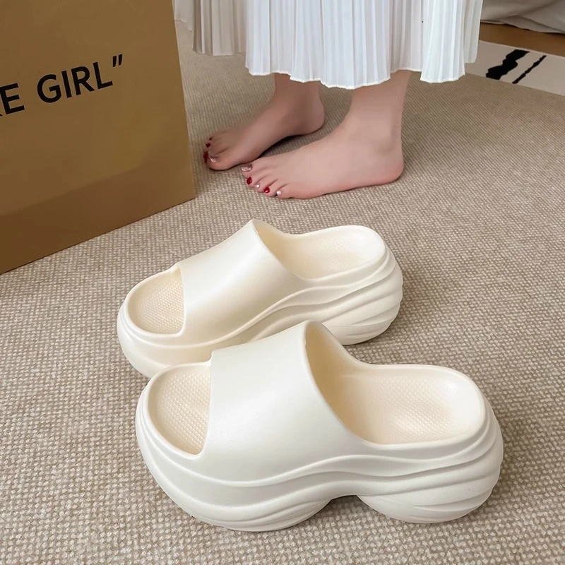 英孩厚底增高凉拖鞋女夏季防滑不臭沙滩鞋户外穿舒适拖鞋女鞋外穿