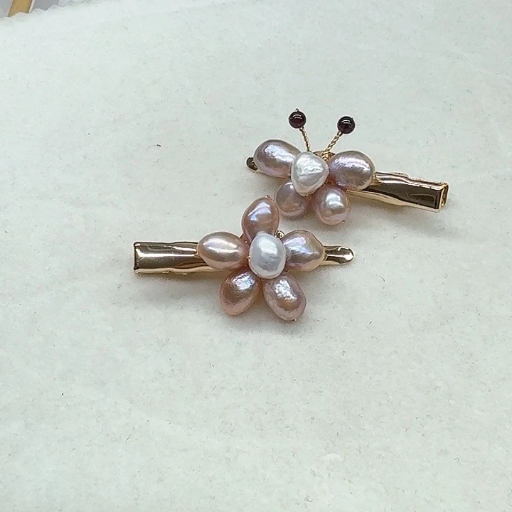 淡水珍珠发饰银S925镶嵌