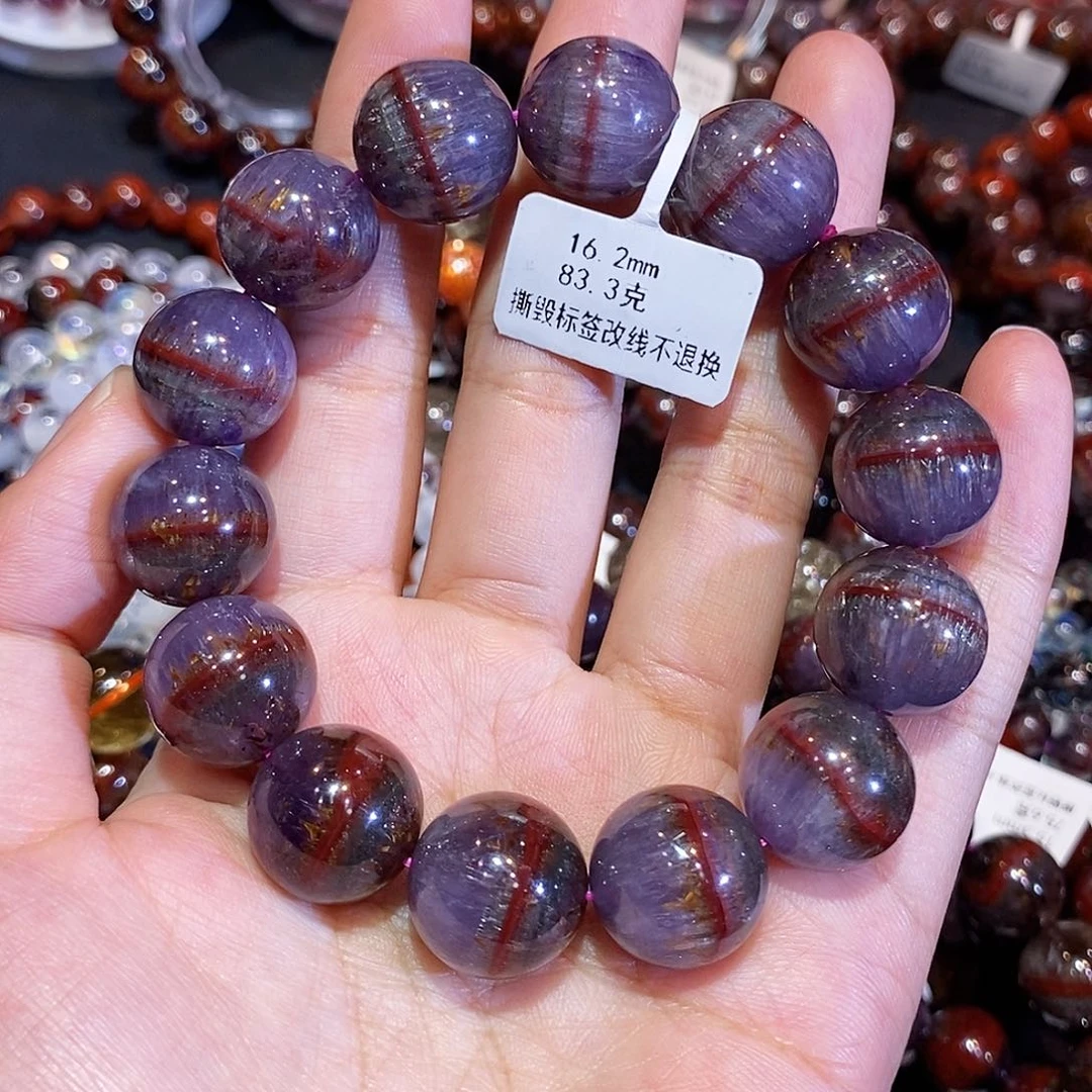 石***红水晶手串未镶嵌16.2mm左右