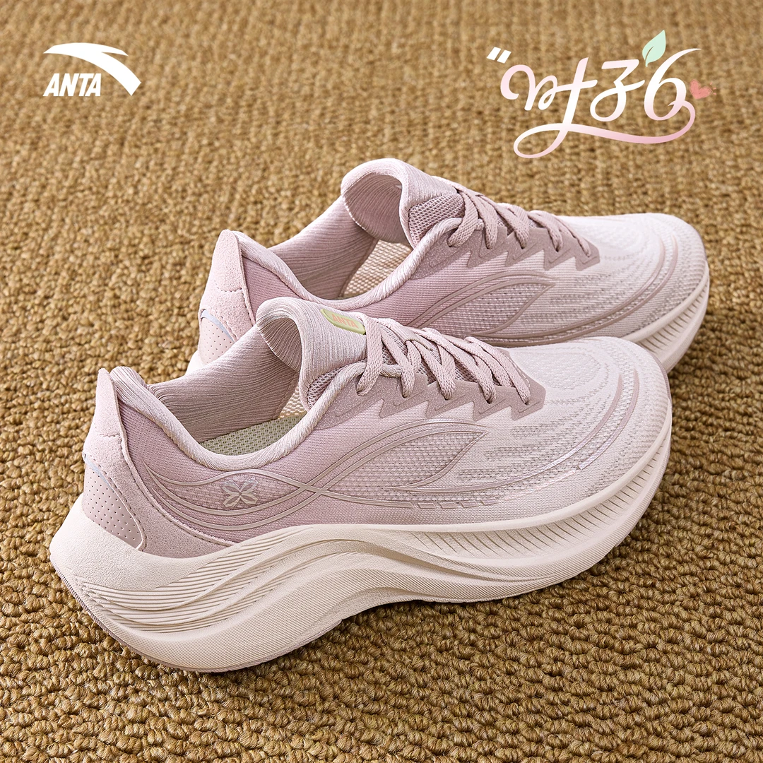 安踏女鞋运动鞋女士秋季新款叶子6官方正品网面轻便休闲跑步鞋子