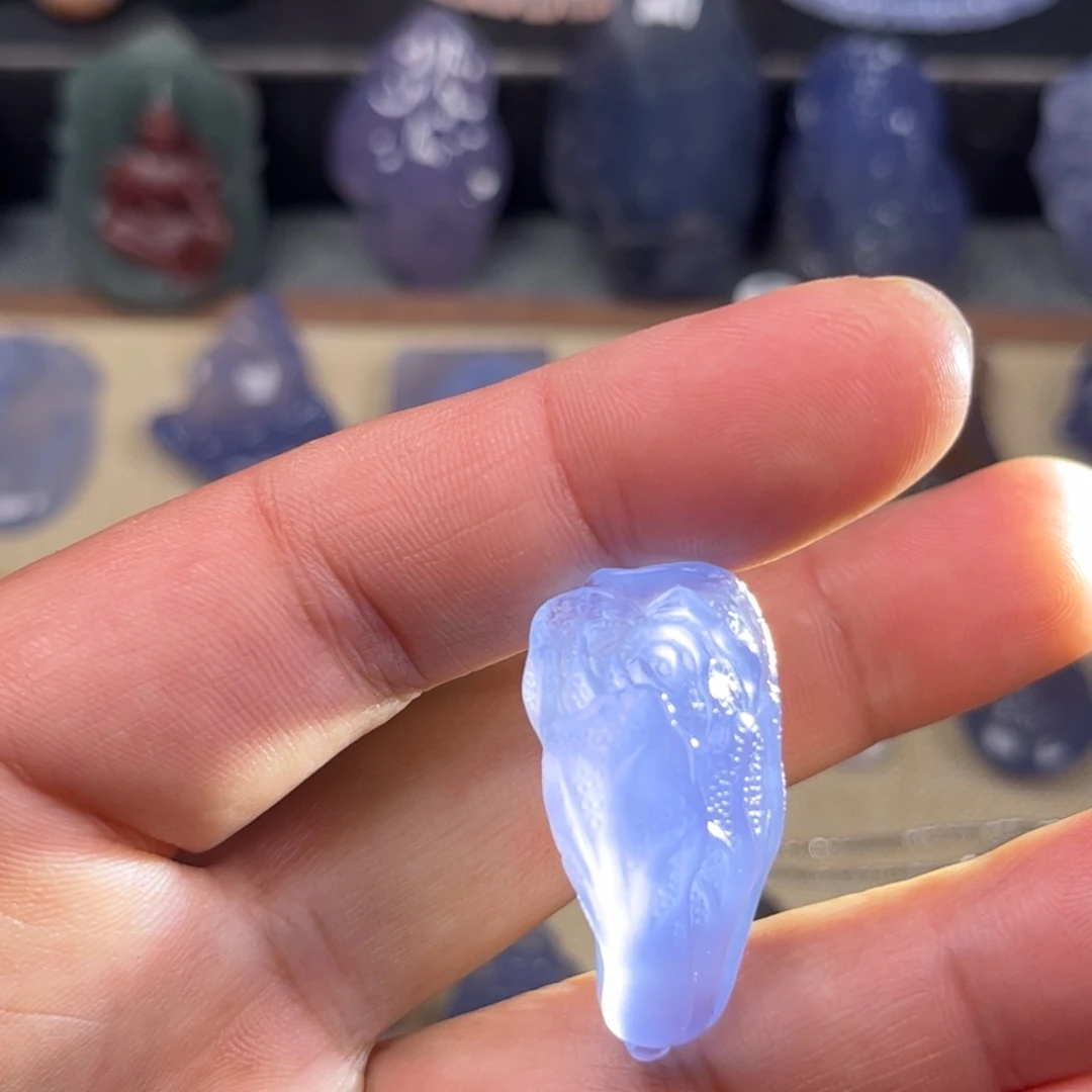 未镶嵌吊坠(不含链)玛瑙/玉髓蓝玛瑙白菜
