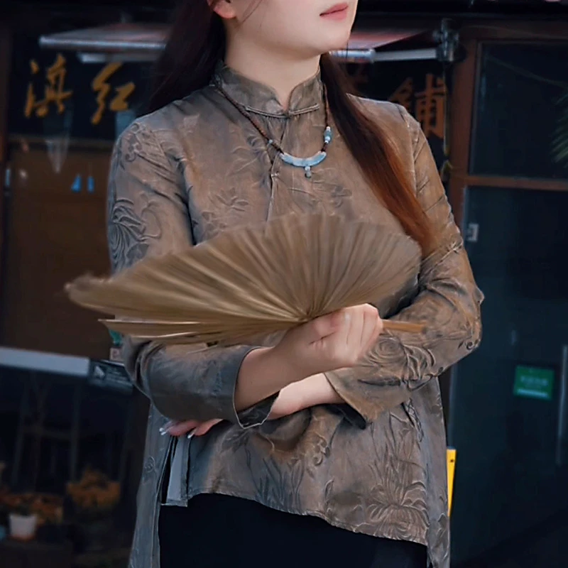 【细物专属】菊影纱少色脏染不规则上衣