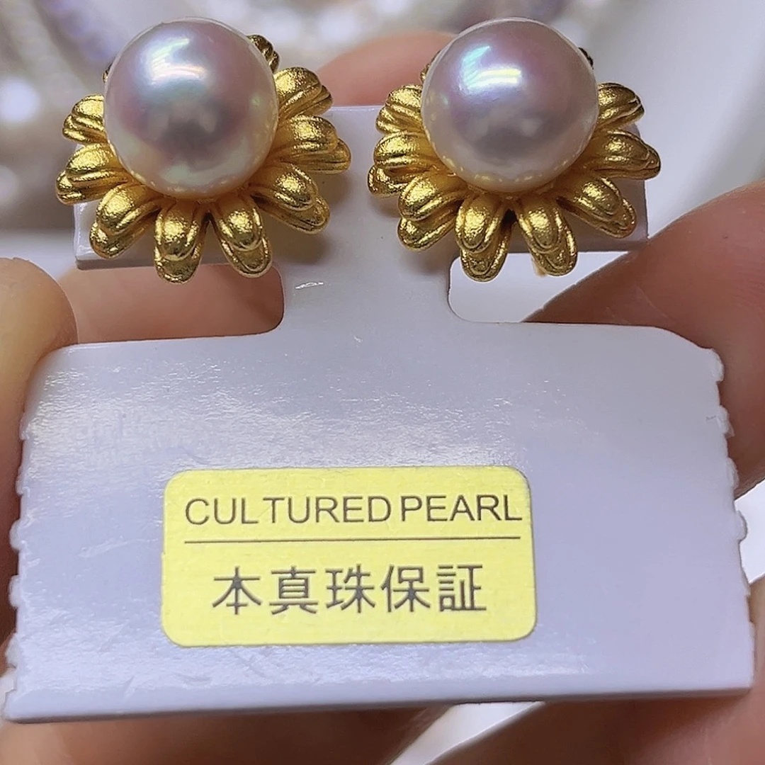 淡水珍珠吊坠或者耳钉银S925镶嵌