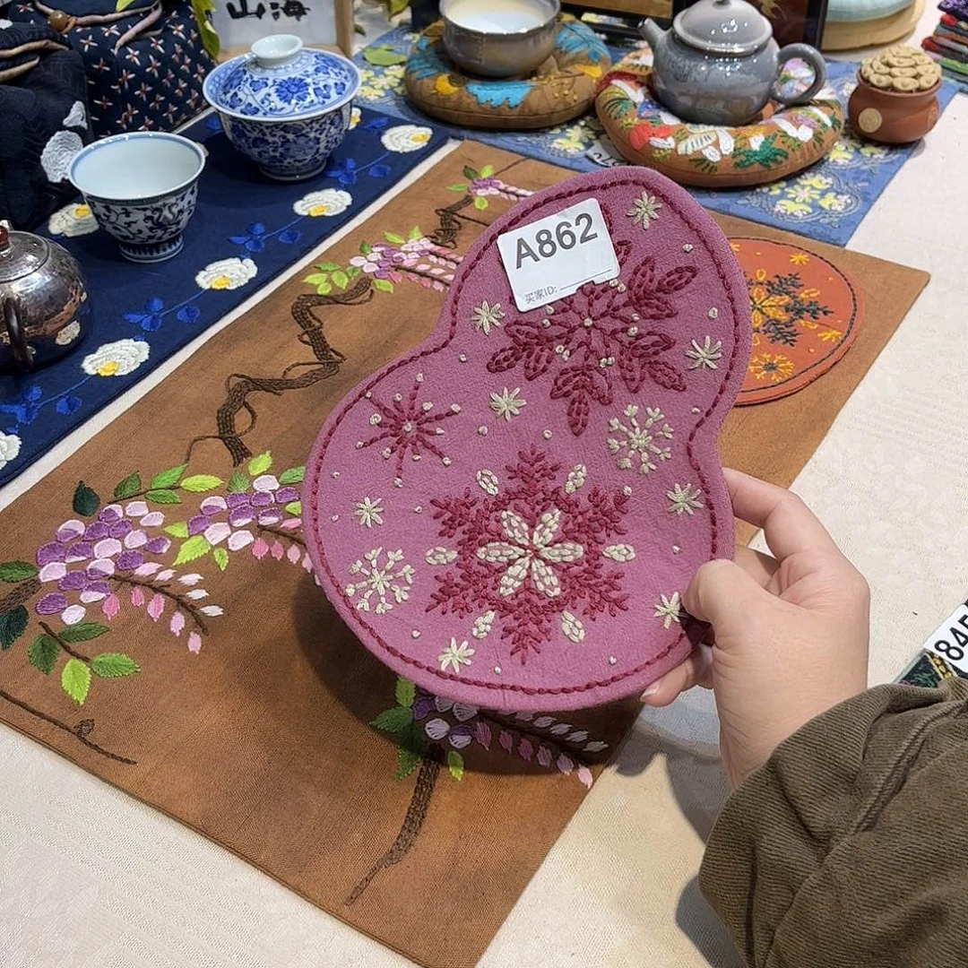 刺子绣摸鱼茶席美价