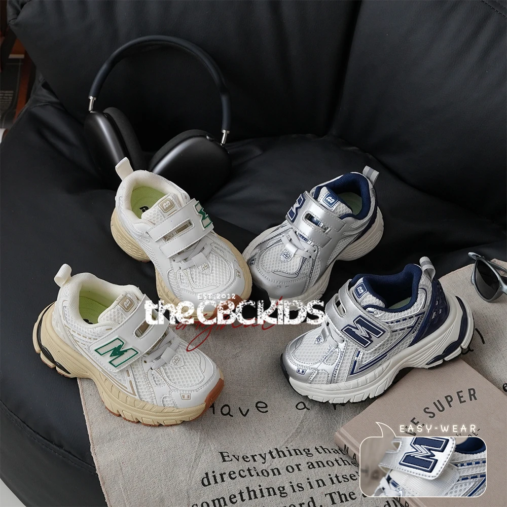 『美式复古』儿童老爹运动鞋春秋魔术贴双网男女童