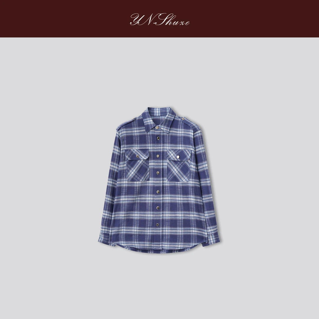 YN-SHUZE【风信子】设计师特定格纹衬衫外套SZ-YNC-2024951