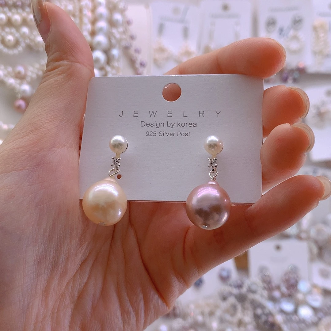 淡水珍珠耳环未镶嵌