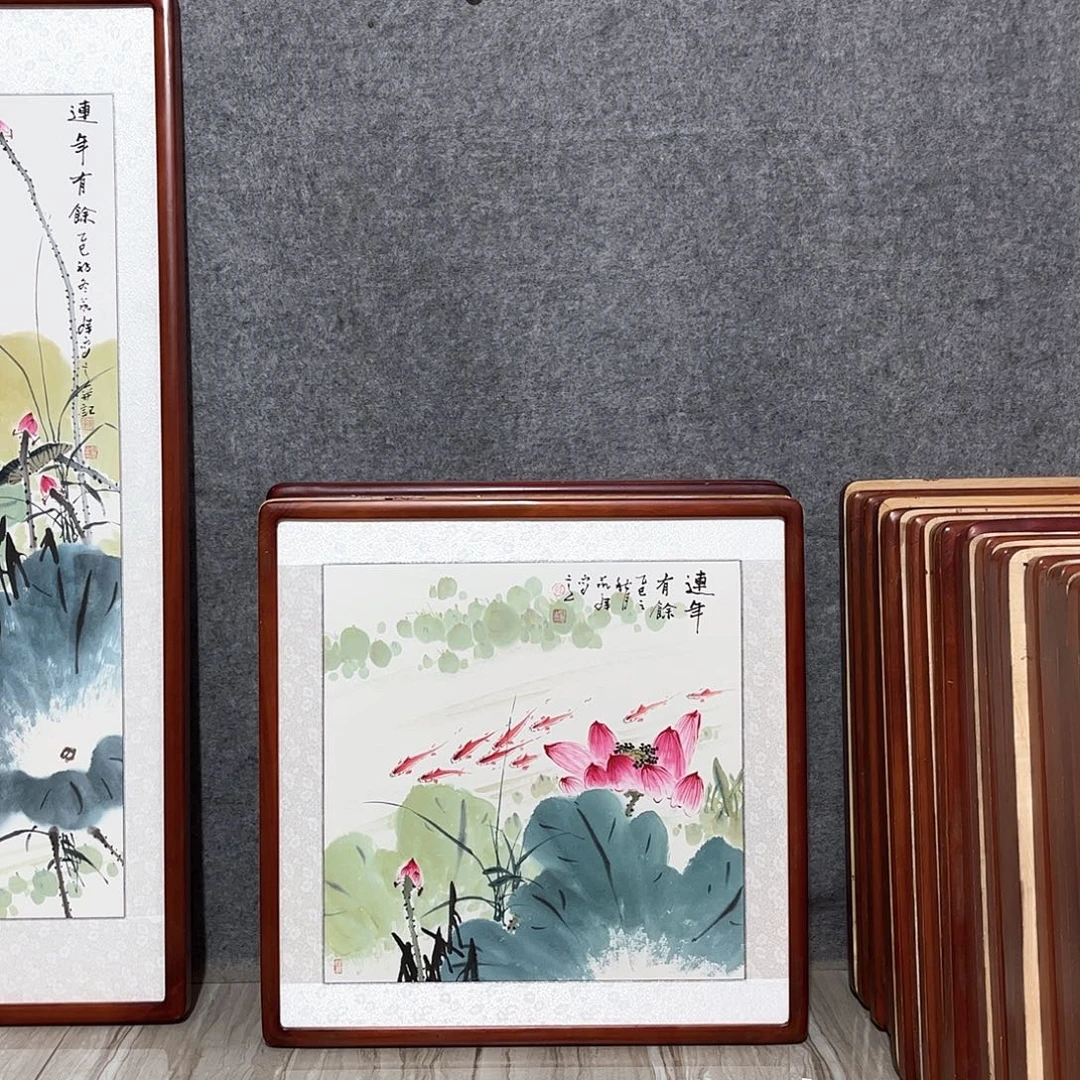 国画书画作品带框63×63