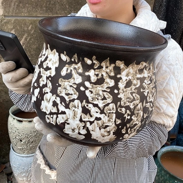 紫砂花盆正品口25高22