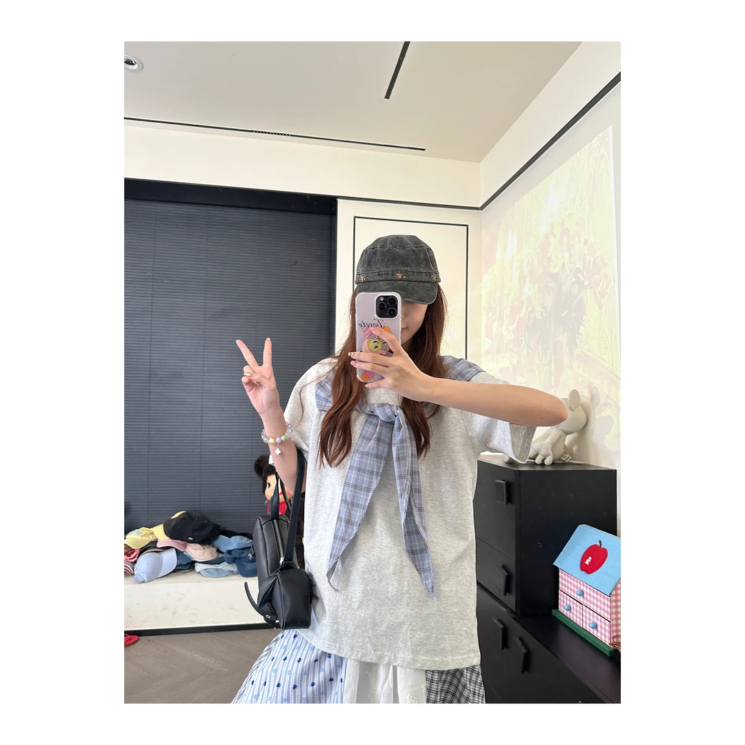 CHACHA【松弛日志】领带休闲短袖T恤